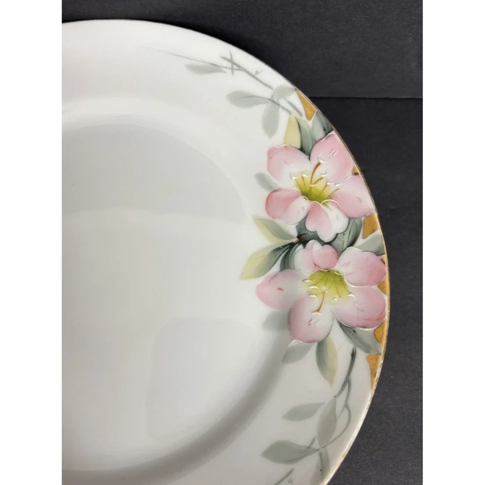3 Noritake Azalea Salad Plates Gold Trim 19322 Porcelain 7 5/8